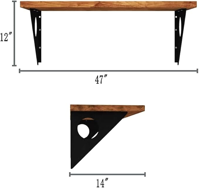 Industrial Rustic Wall-Mounted Drop-Leaf Table, Dining Table Desk, Pine Wood - Image 2