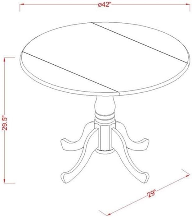 East West Furniture DLSI3-MAH-35 3 Piece Kitchen Table Set Contains a Round - Image 5