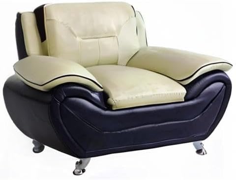 Container Furniture Direct Michael Modern Faux Leather Upholstered Stainless - Image 11