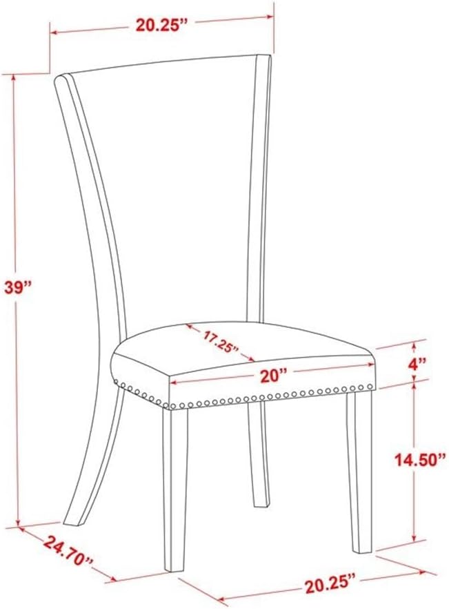 East West Furniture V676VE650-6 6 Piece Kitchen Table Set Contains a Rectangle - Image 7