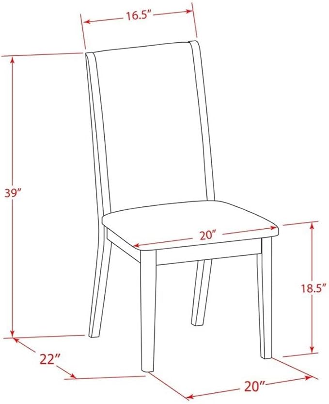 East West Furniture X097LA015-9 9 Piece Kitchen Table Set Includes a Rectangle - Image 6