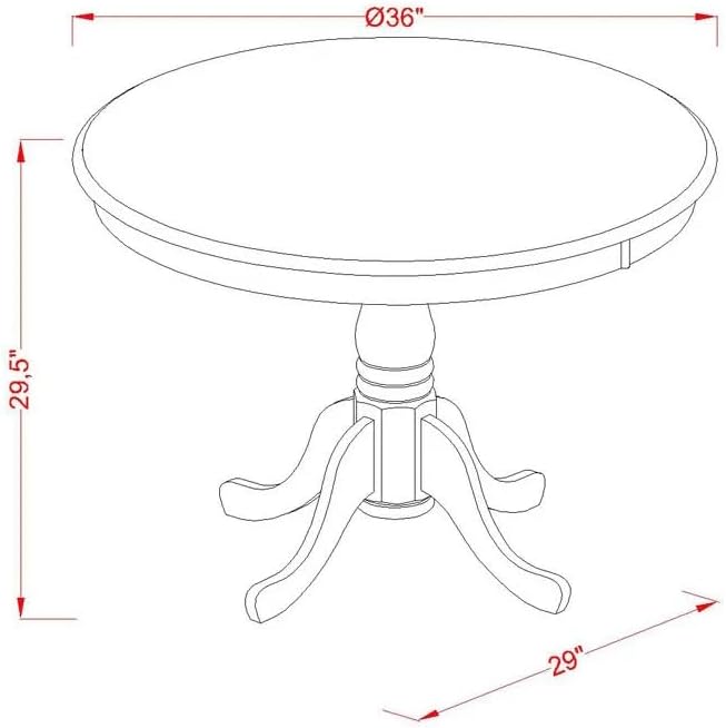 East West Furniture ANAS5-LWH-41 5 Piece Dining Table Set contain A Dinner - Image 10