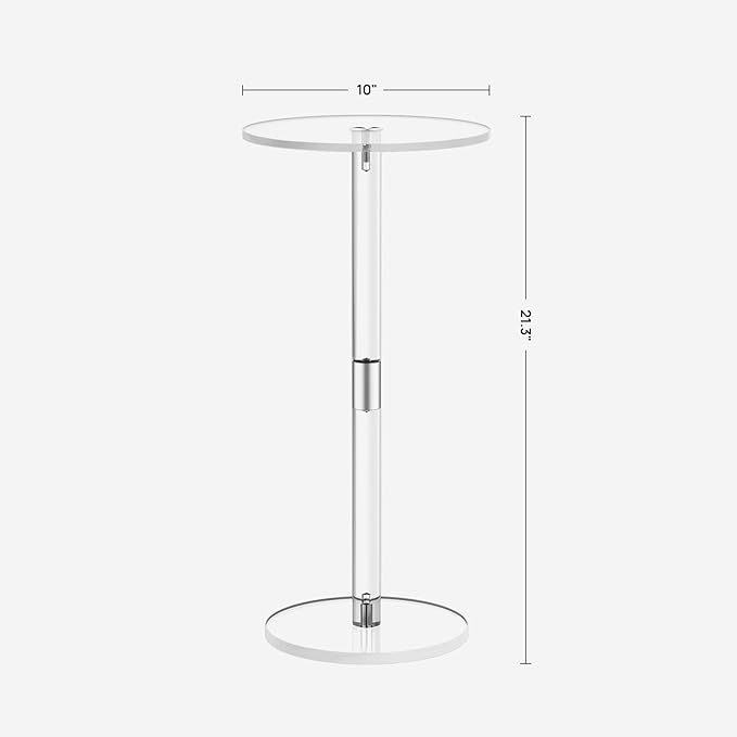 HMYHUM Acrylic Drink Table for Small Spaces, Drink Side/End Table for Living - Image 3