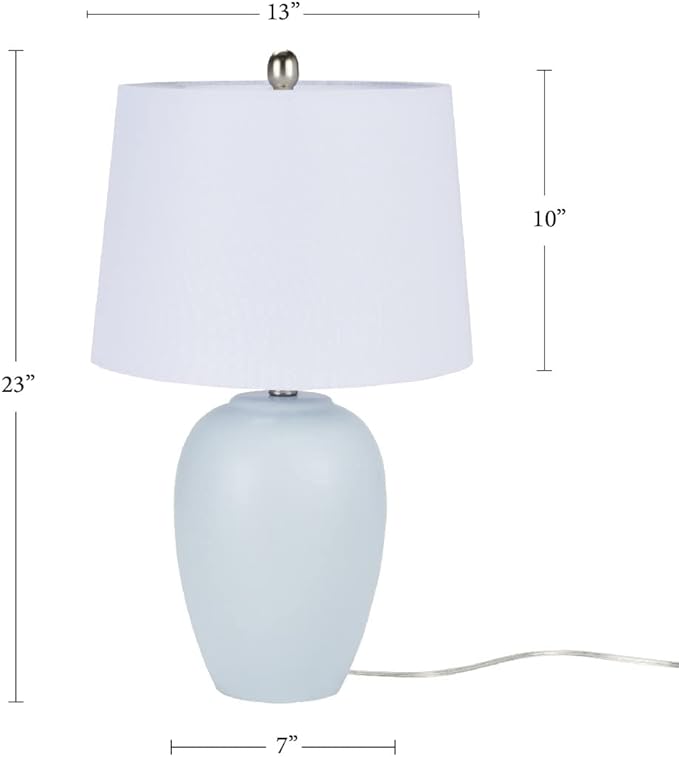 Nourison 23" Coastal Blue Ceramic Pot Table Lamp - Image 5