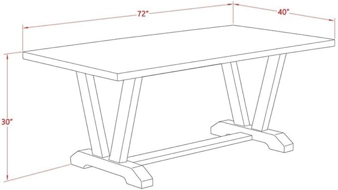 East West Furniture VT797 V-Style Kitchen Table - Image 6