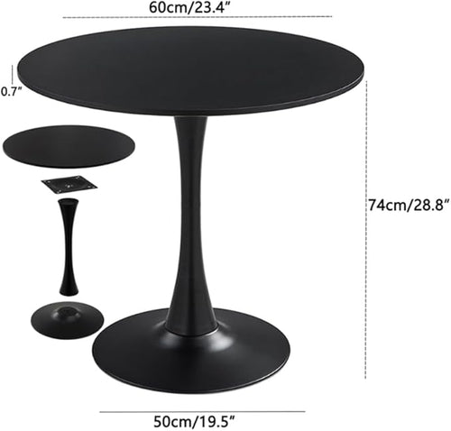 23.4" Tulip Dining Table, Mid-Century Modern Style, Round MDF Top - Image 2