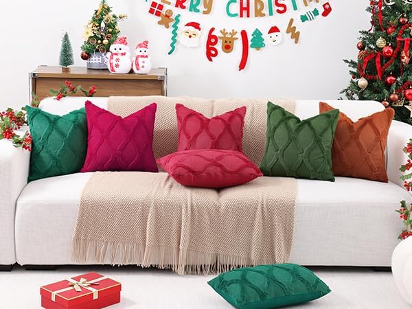 decorUhome Throw Pillow Covers 26x26 Inch Set of 2, Soft Plush Faux Fur Wool - Image 8