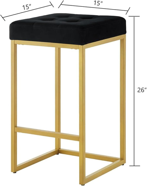 24KF Contemporary Counter Height Bar Stool Set of 2 - Image 2
