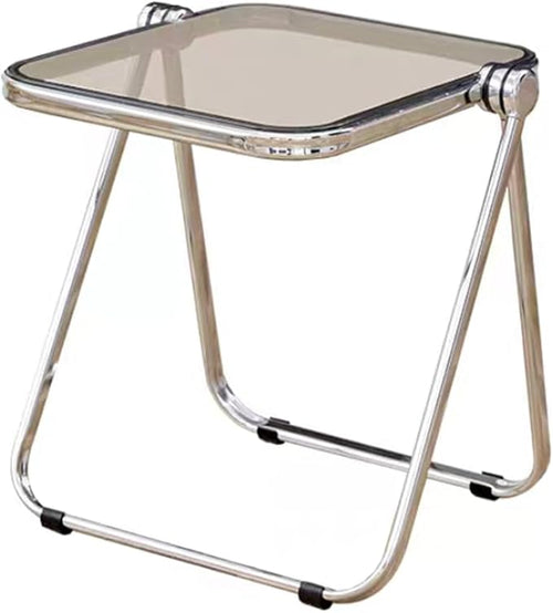 16.2" × 14.1" Acrylic Folding Table, Small Lightweight End Table by HYYTEIBL