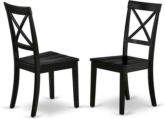 East West Furniture DLBO3-BLK-W 3 Piece Dining Table Set - Image 3