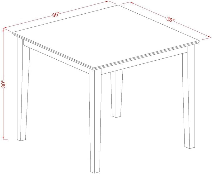 East West Furniture OXEN5-OAK-51 5 Piece Dining Set Includes a Square Dining - Image 10