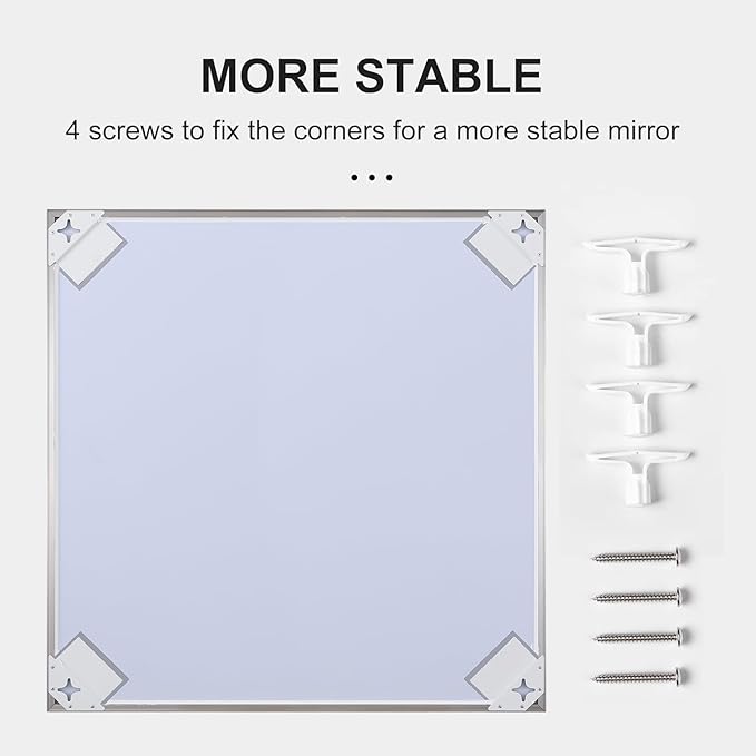 24x30 Inch Silver Bathroom Mirror - Image 7