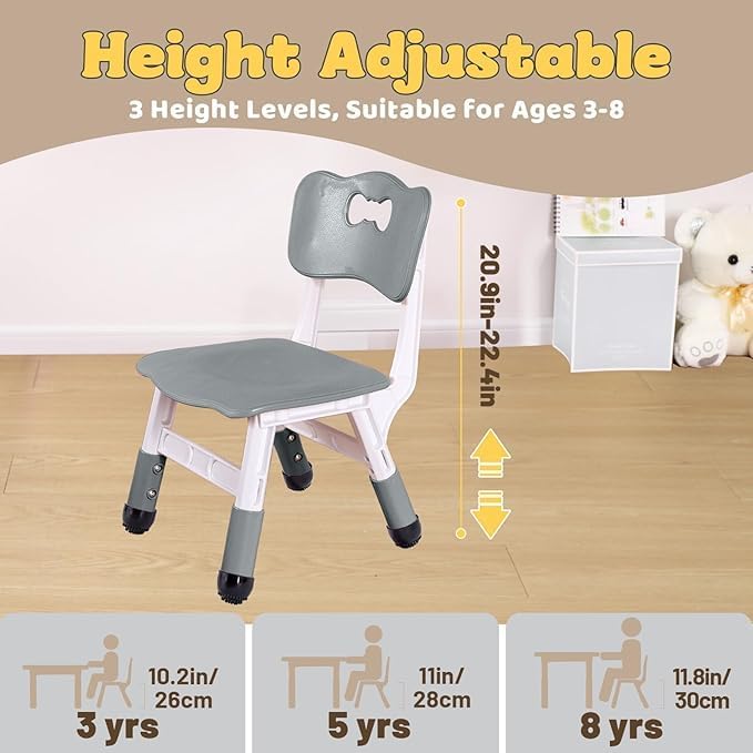 FUNLIO Adjustable Kids Chair, 3 Level Height Adjustable Toddler Chair - Image 5