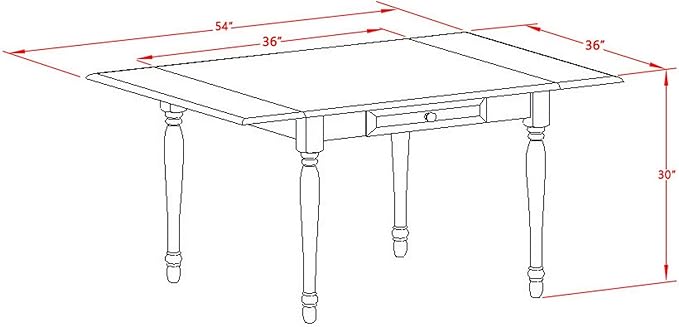 East West Furniture MZAN3-OAK-LC 3 Piece Kitchen Table & Chairs Set Contains a - Image 9