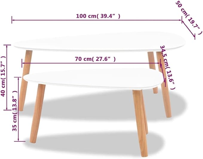 vidaXL Nesting Coffee Table 2 pcs, Side Tables - Image 3