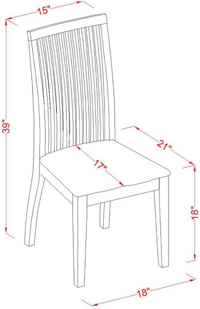 East West Furniture MLIP3-MAH-C 3 Piece Dining Table Set Contains a Rectangle - Image 5