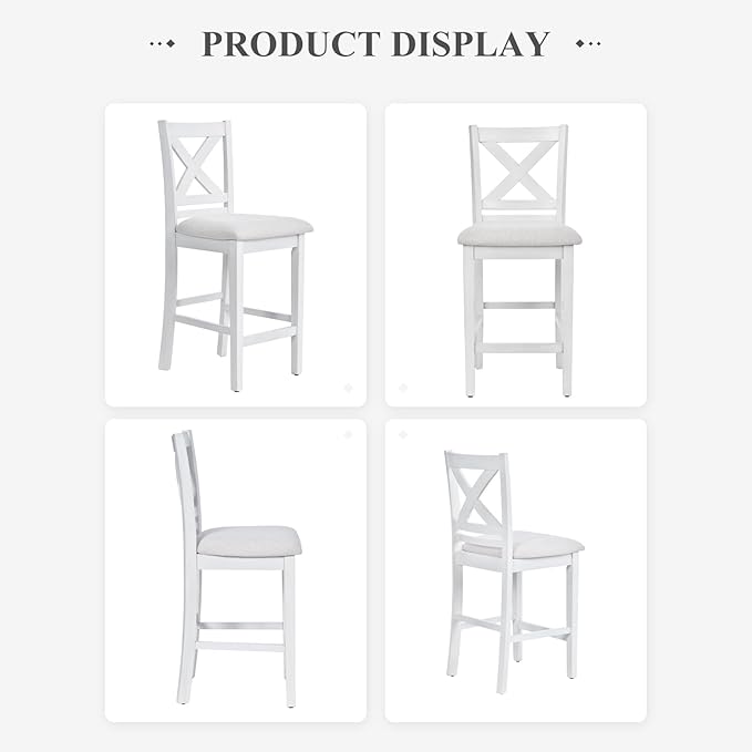COLAMY Counter Height Bar Stools Set of 4, Kitchen Island Stools - Image 6