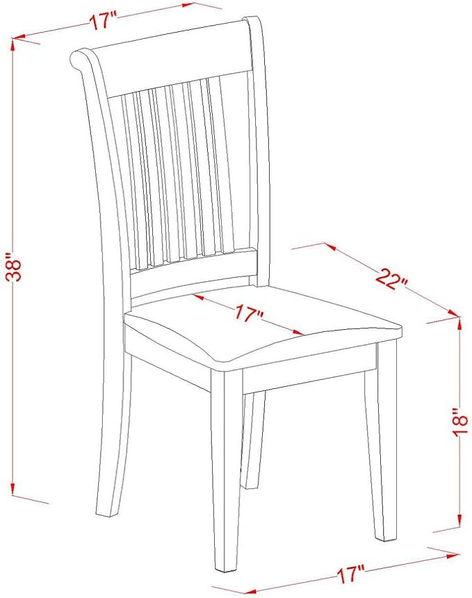 East West Furniture PLPO5-SBR-C 5 Piece Kitchen Table Set - Image 7