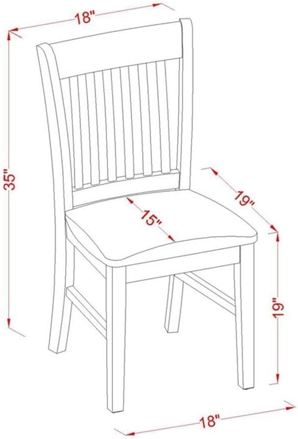 East West Furniture PSNO5C-MAH-C 5 Piece Dinette Set Includes a Rectangle - Image 6