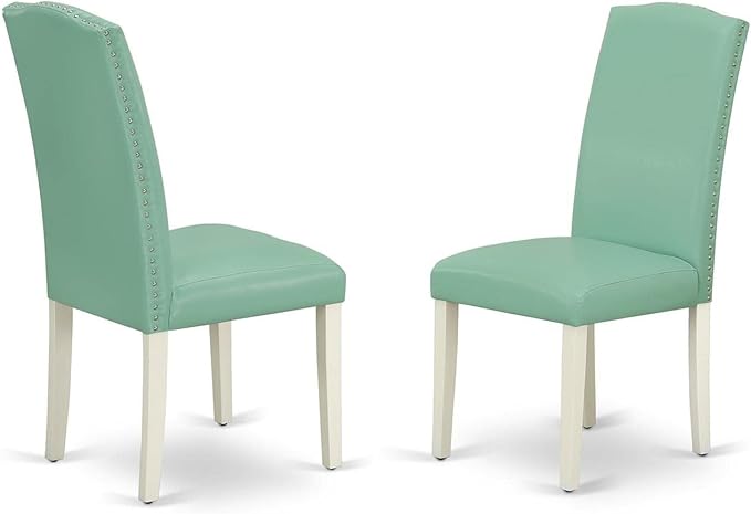 East West Furniture SHEN5-LWH-57 5 Piece Dining Set Includes a Round Dining - Image 3