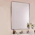 ANDY STAR 48x36 Inch Brushed Nickel Bathroom Mirror, Rounded Rectangle Bathroom by ANDYSTAR