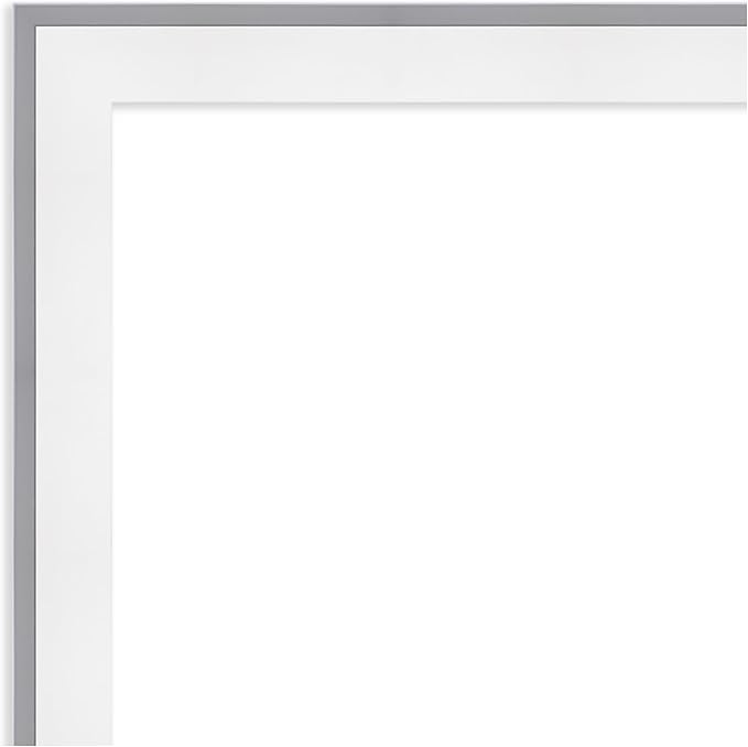 Amanti Art Bathroom Mirror for Over Sink, 27x21 Maya White Silver Rectangle - Image 2