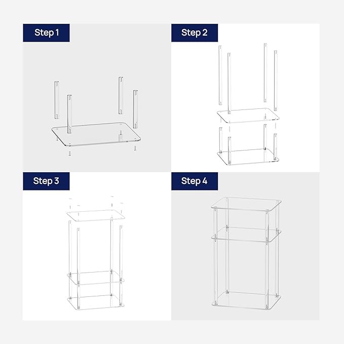 HMYHUM Acrylic Side Table for Small Spaces, Nightstand/Bedside Table, Home - Image 7