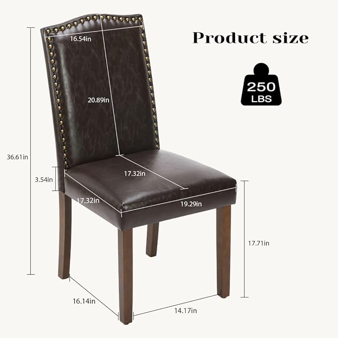 Kitchen Chairs Set of 4 Modern Upholstered Fabric Seat - Image 3