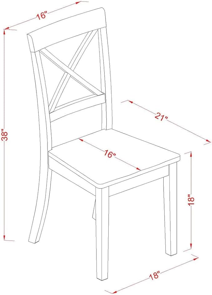 East West Furniture NDBO3-MAH-W 3 Piece Dining Set Contains a Rectangle Dining - Image 16