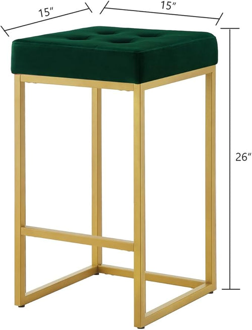 24KF Contemporary Counter Height Bar Stool Set of 2 - Image 2