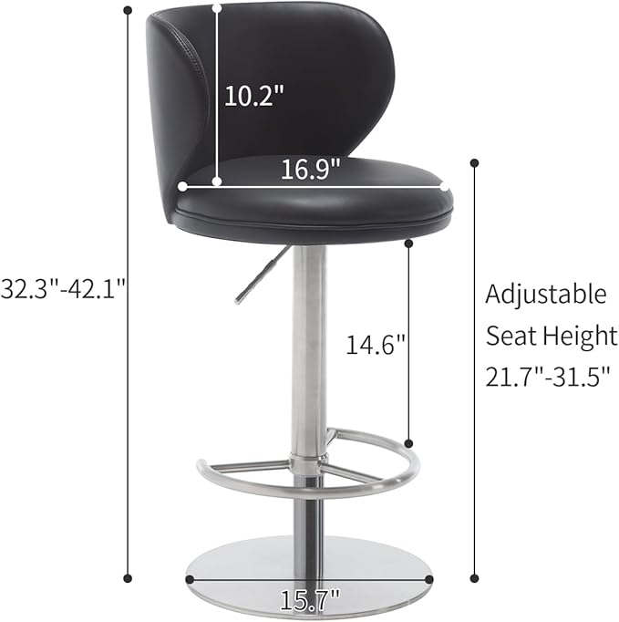 Stainless Steel Bar Stools, Grade Modern Leather Bar Chair - Image 2