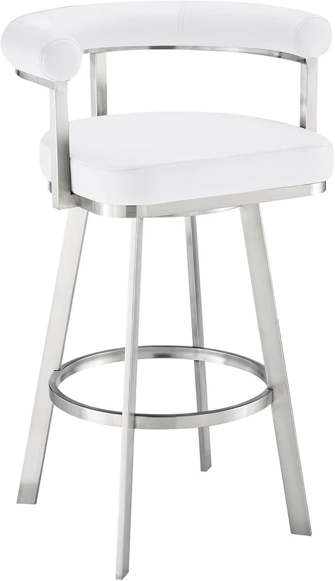 Armen Living Magnolia Swivel Counter Stool in Brushed Stainless Steel by ArmenLiving