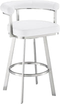 Armen Living Magnolia Swivel Bar Stool in Brushed Stainless Steel by ArmenLiving