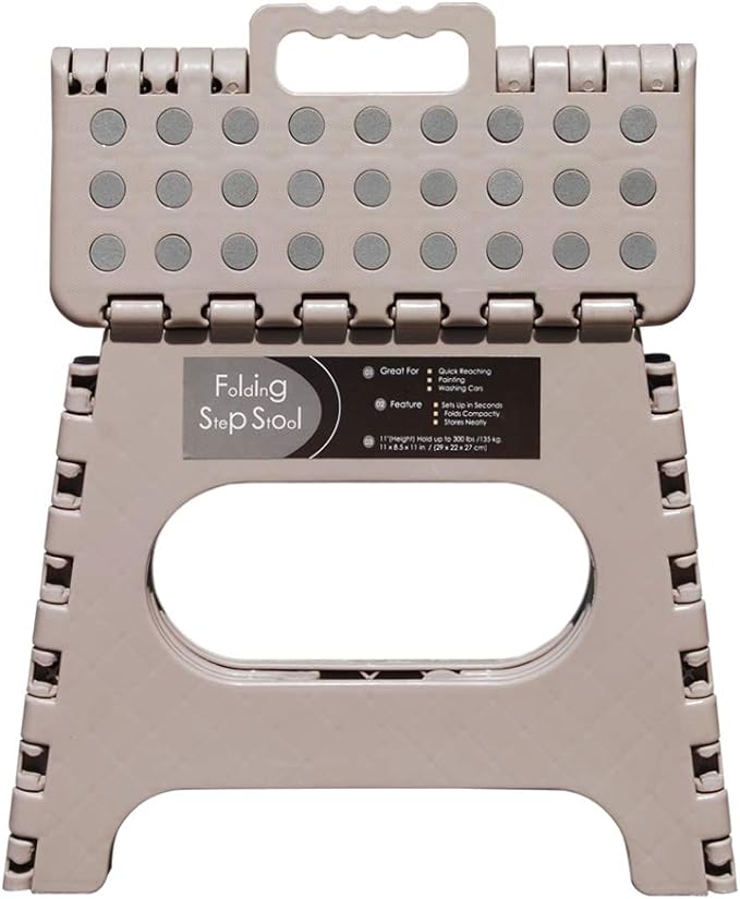Non-Slip Folding Step Stool, Sturdy Safe Enough by BEEANDEE