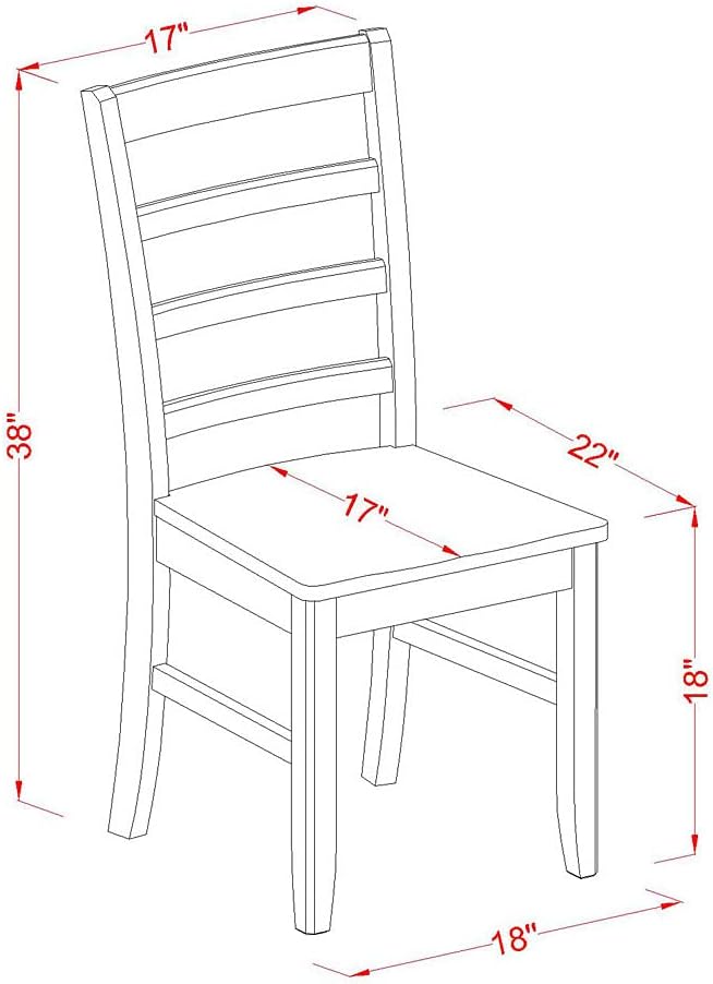 East West Furniture DLPF5-BCH-W 5 Piece Dinette Set - Image 5