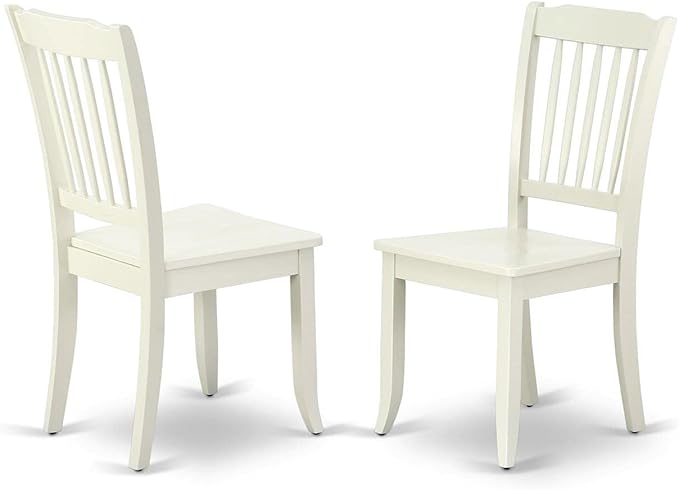 East West Furniture DLDA3-LWH-W 3 Piece Kitchen Table & Chairs Set Contains a - Image 3