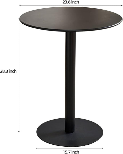 24 inch Black Round Table Small Dining Table, Metal Modern Kitchen Table - Image 2