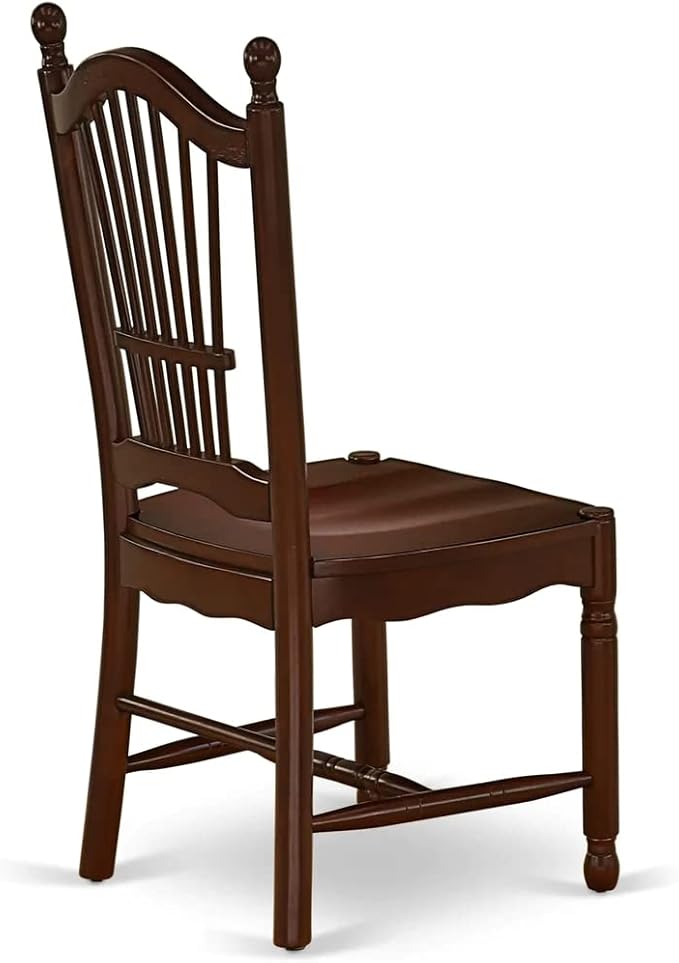 East West Furniture MZDO5-MAH-W 5 Piece Dining Room Table Set Includes a - Image 13