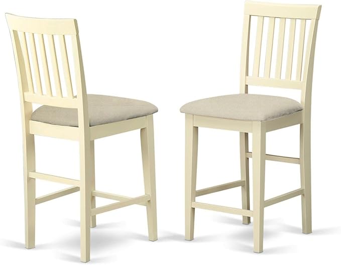 East West Furniture EDVN3-WHI-C 3 Piece Kitchen Counter Height Dining Set - Image 3