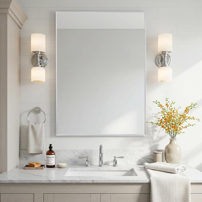 26x36 Inch Silver Bathroom Mirror by LEDLUX