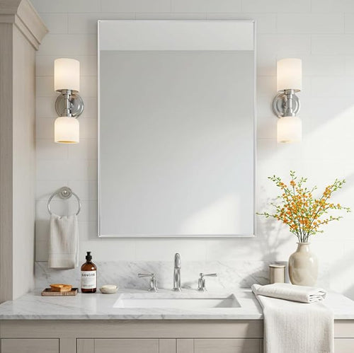 26x36 Inch Silver Bathroom Mirror by LEDLUX