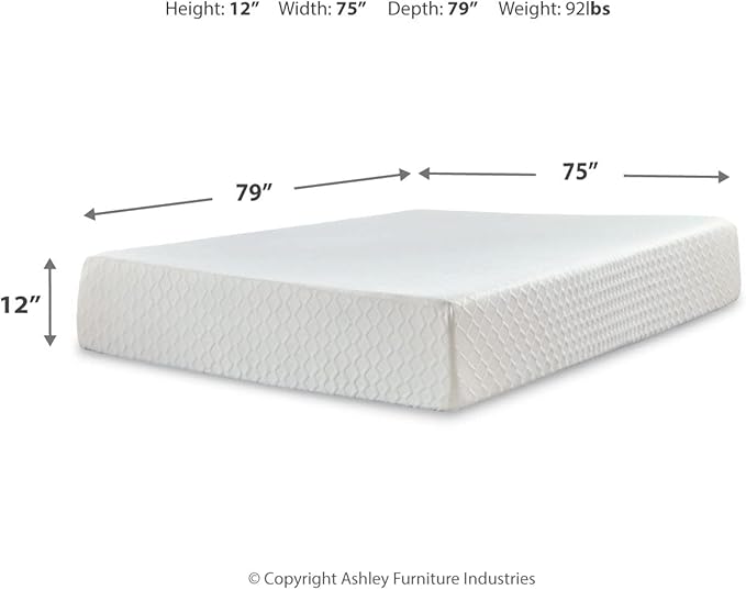 Signature Design by Ashley King Size Chime 12 Inch Medium Firm Memory Foam - Image 2