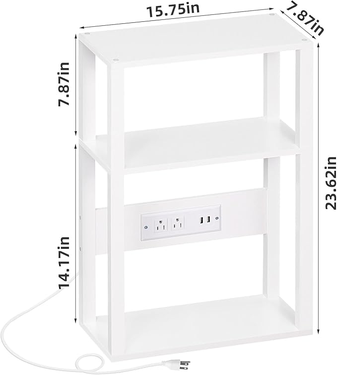 3-Tier Small Narrow Wood Side Table - Image 3