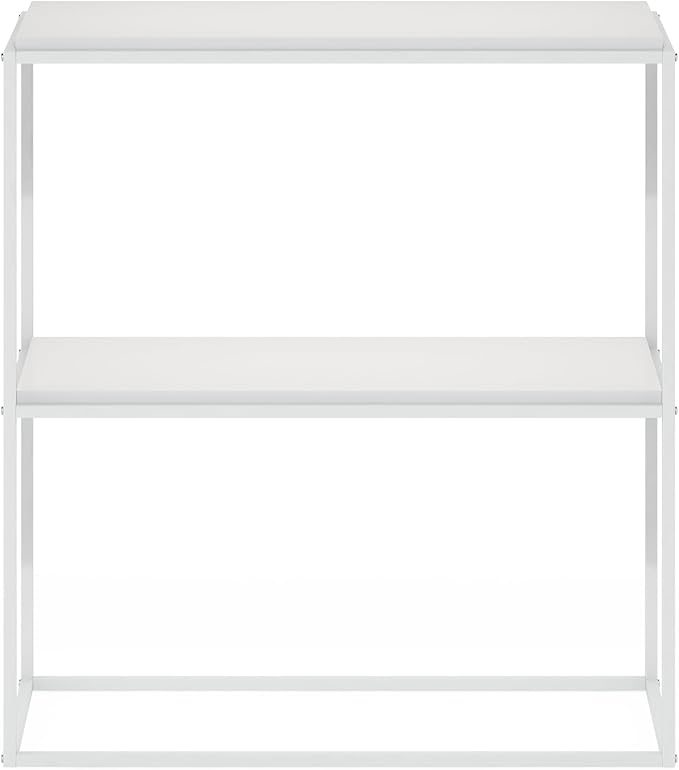 Furinno Moretti Modern Lifestyle Wide Stackable Shelf, Solid White/White - Image 7