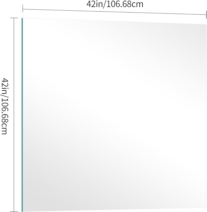 KOCUUY Large Frameless Mirror, 42x42 Inch Square Bathroom Vanity Mirror - Image 8