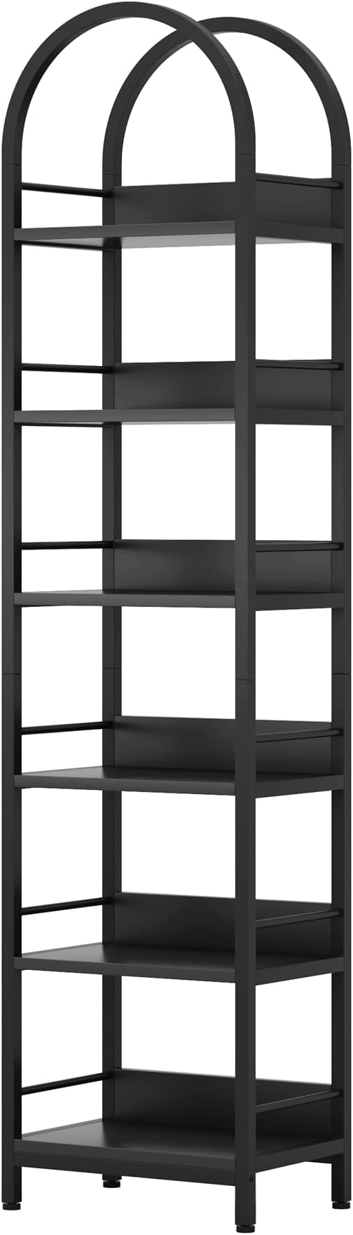 LITTLE TREE 6-Tier Open Bookshelf Set 2, Freestanding 78.7" Tall Arched Bookcase - Image 8