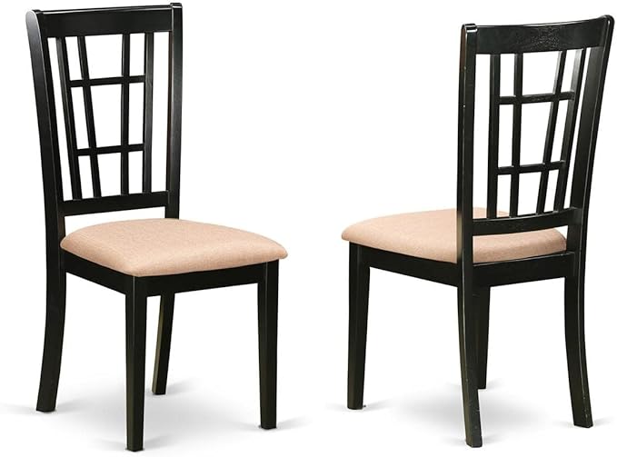 East West Furniture SUNI3-BCH-C 3 Piece Kitchen Table Set Contains a Round - Image 3