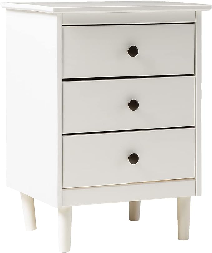 Walker Edison Traditional Wood 3 Drawer Nightstand Side Table Bedroom Storage by WalkerEdison
