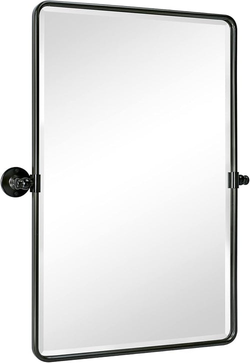 20x30'' Pivot Rectangle Bathroom Mirror Oil Rubbed Bronze Metal Framed Tilting - Image 2