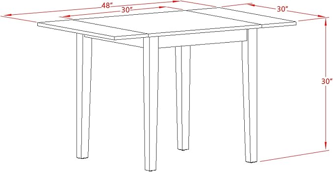 East West Furniture 1NDEN5-LWH-06 5 Piece Dining Table Set - Image 13
